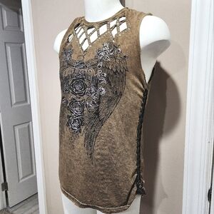 Affliction Secret Garden Muscle Tank Top Size 2XL(XXL)